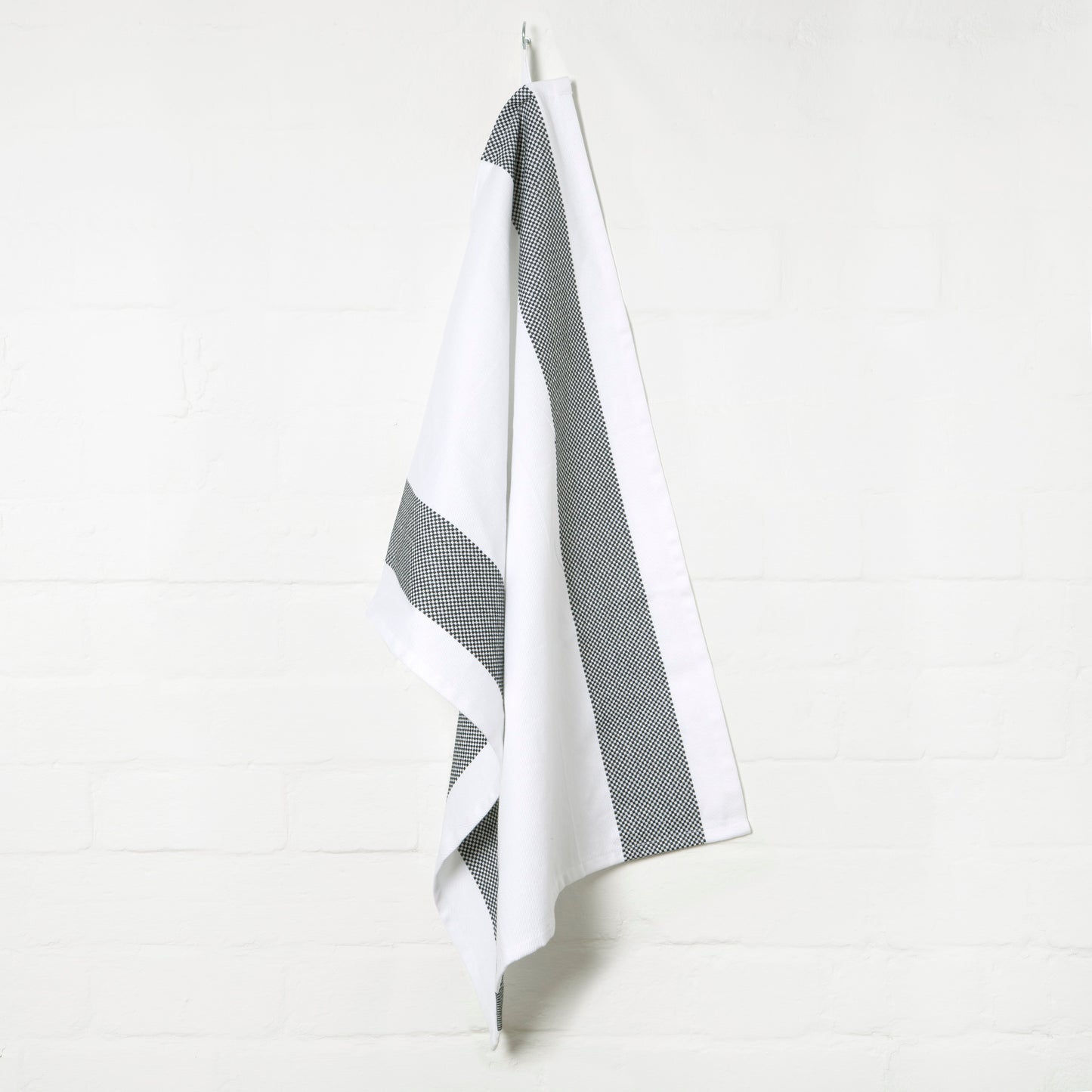 Set of 5 Thick Cotton Drill Mini Check Striped Tea Towels in Five Colours - Sticky Toffee Store