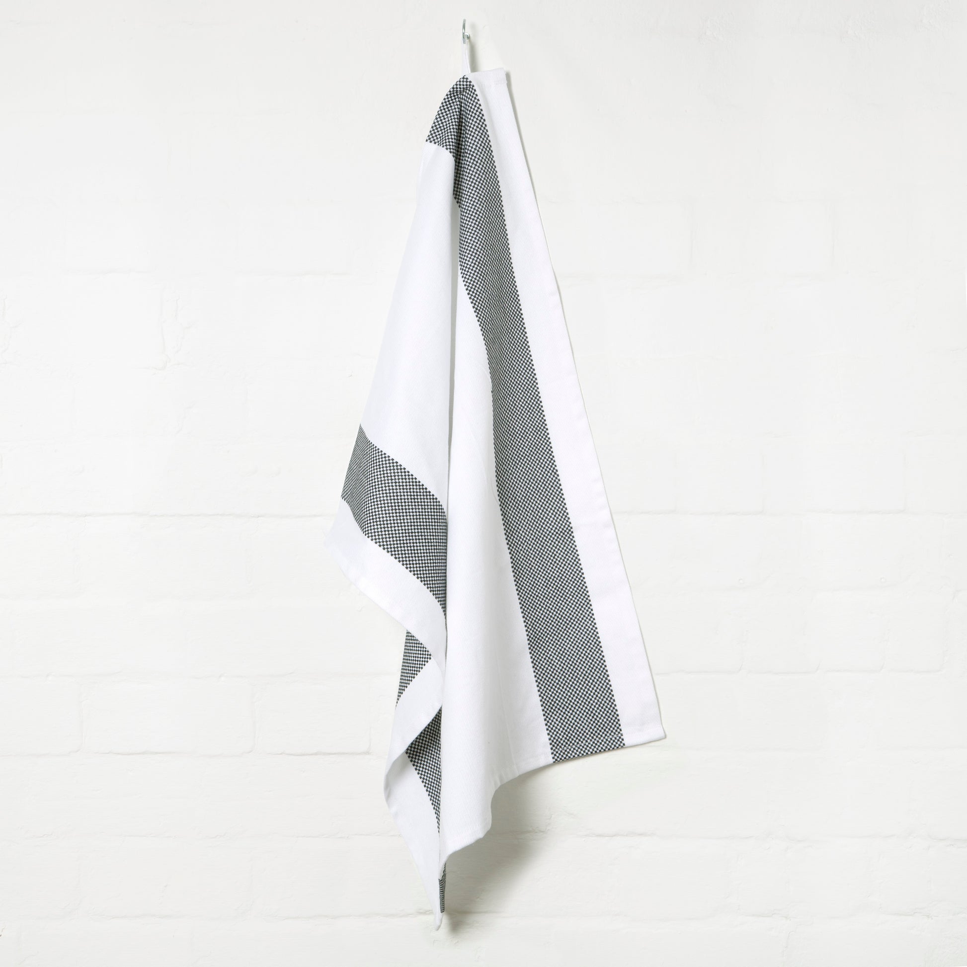 Set of 5 Thick Cotton Drill Mini Check Striped Tea Towels in Five Colours - Sticky Toffee Store