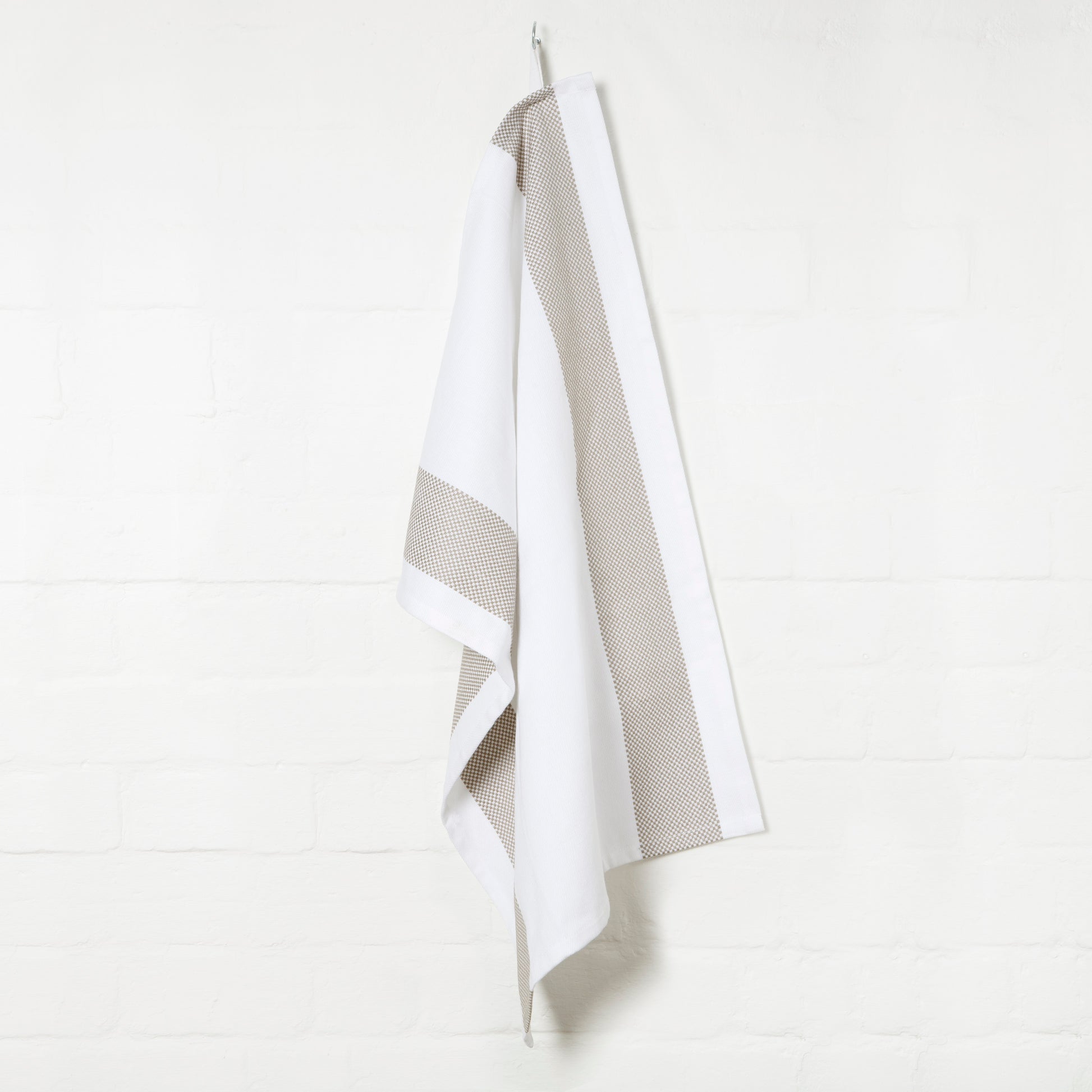 Set of 5 Thick Cotton Drill Mini Check Striped Tea Towels in Five Colours - Sticky Toffee Store
