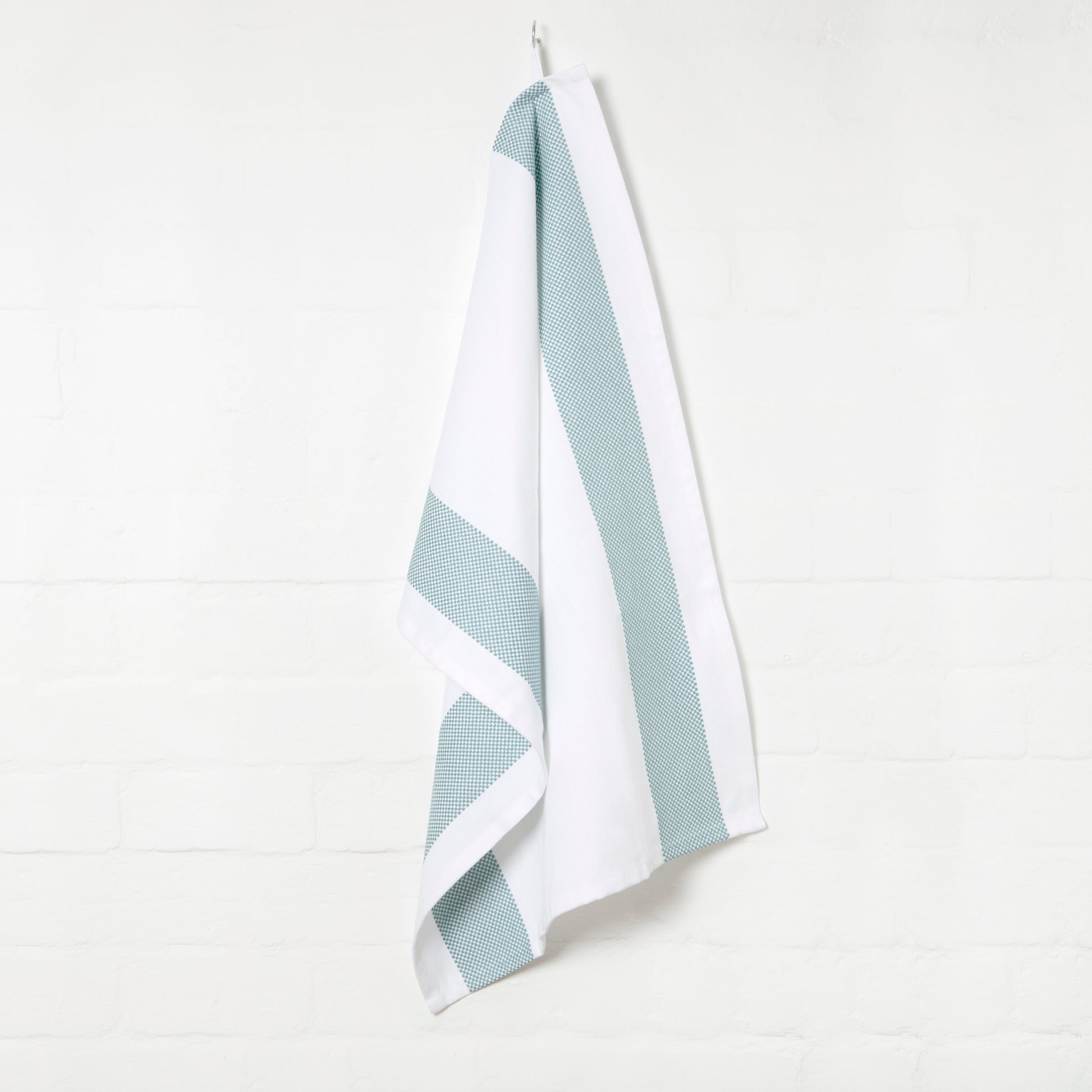 Set of 5 Thick Cotton Drill Mini Check Striped Tea Towels in Five Colours - Sticky Toffee Store