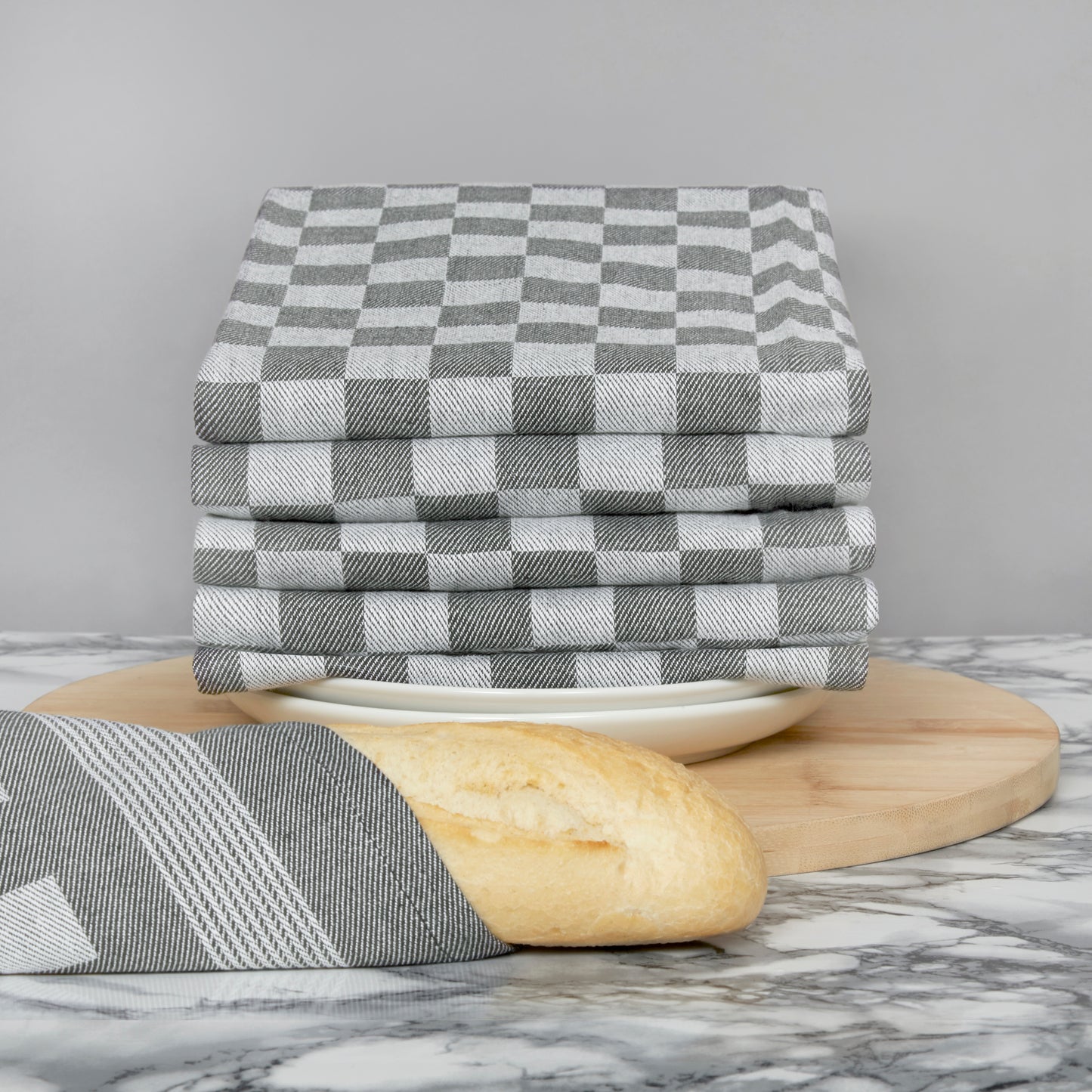 Set of 6 Woven Textured Check Tea Towels in Nine Colours - Sticky Toffee Store