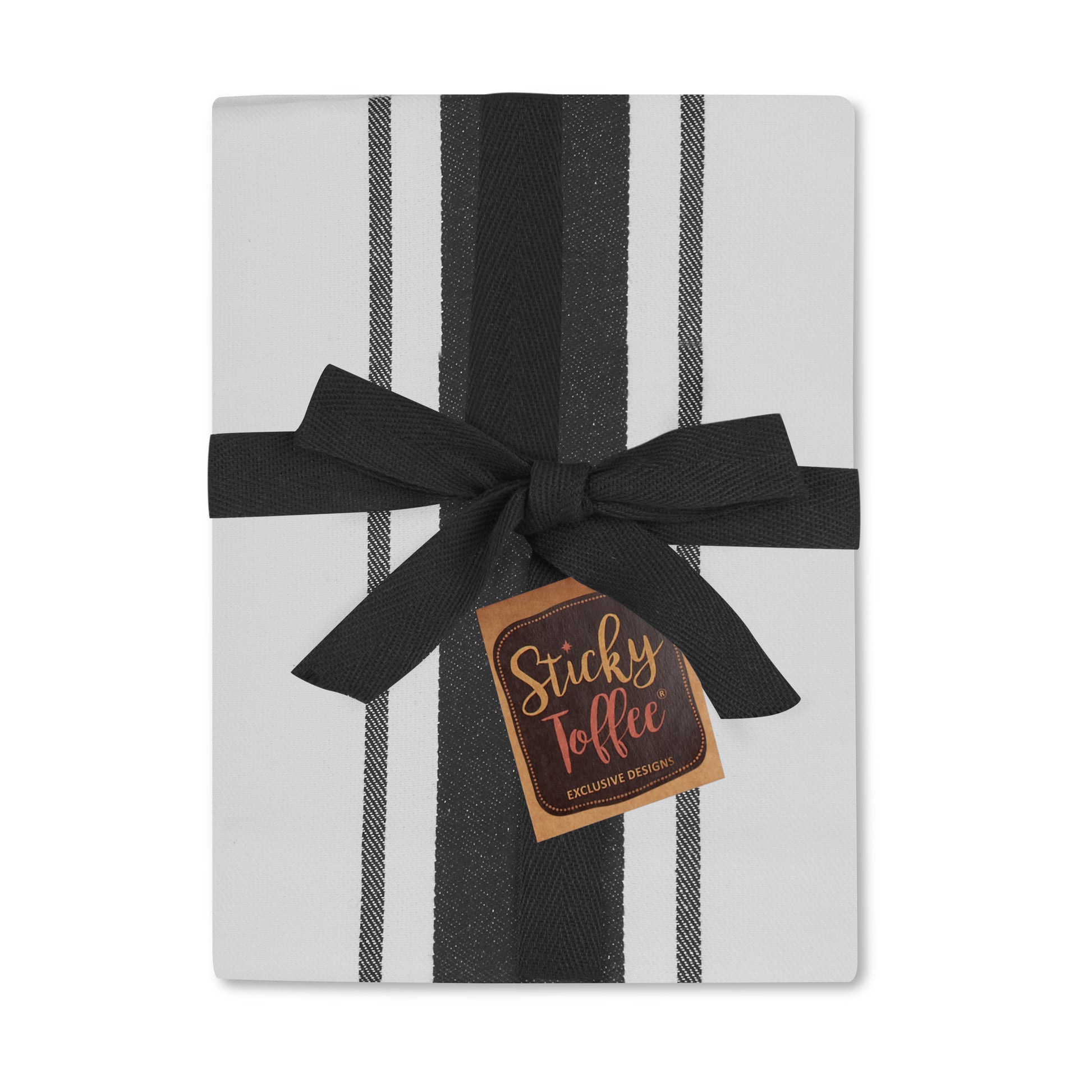 Large Set of 12 Striped Cotton Drill Tea Towels in Five Colours - Sticky Toffee Store