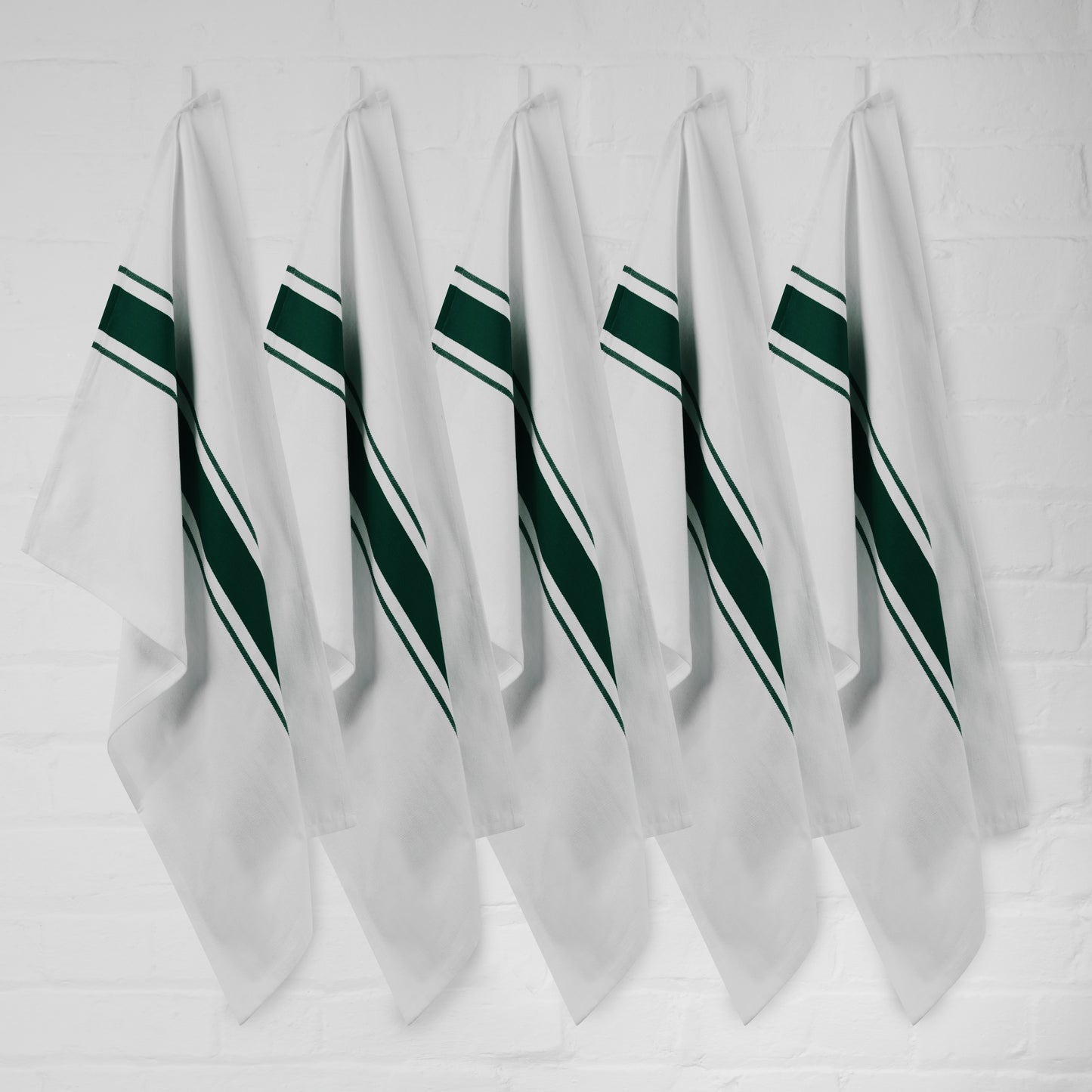 Set of 5 Striped Thick Cotton Drill Tea Towels in Nine Colours - Sticky Toffee Store