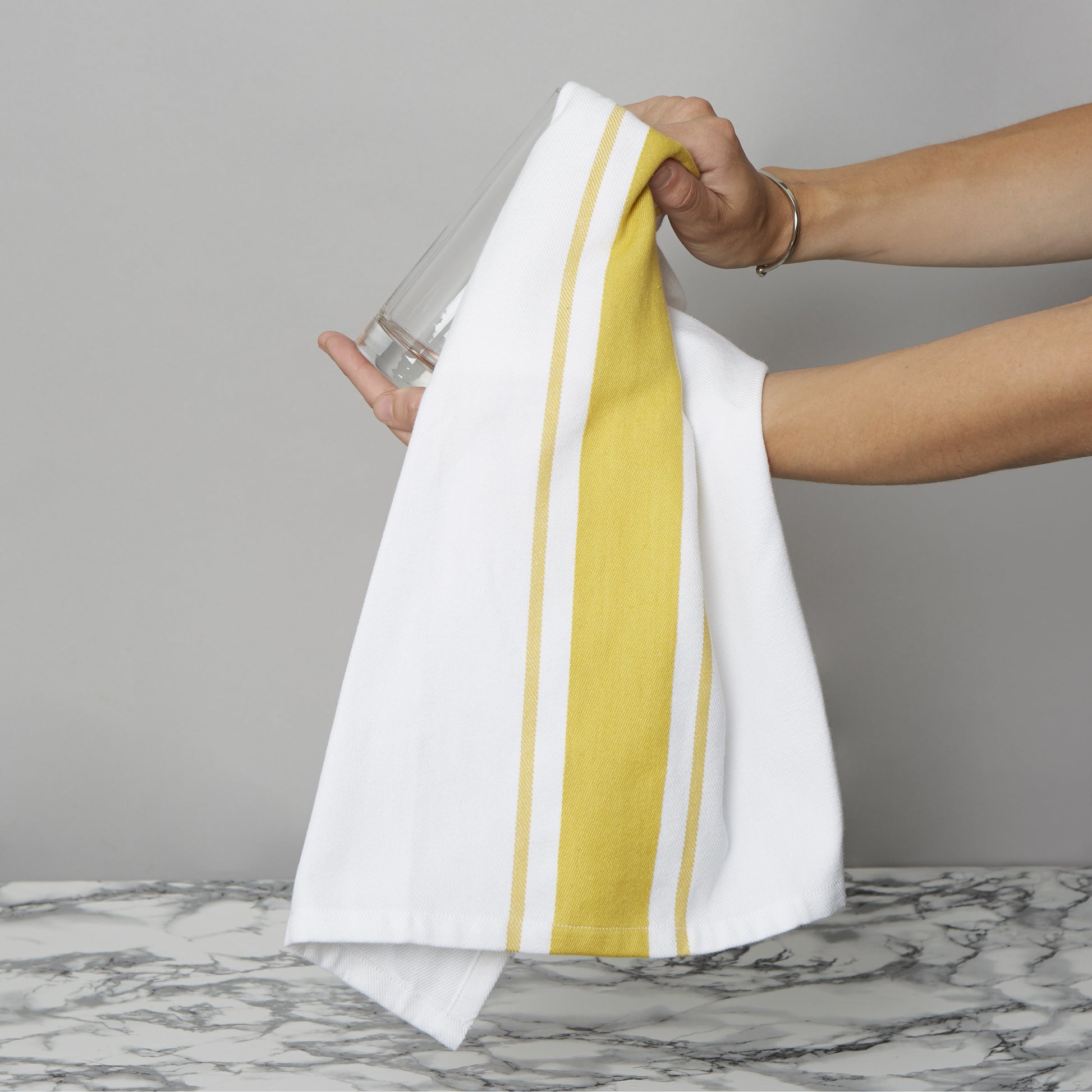 Set of 5 Striped Thick Cotton Drill Tea Towels in Nine Colours - Sticky Toffee Store