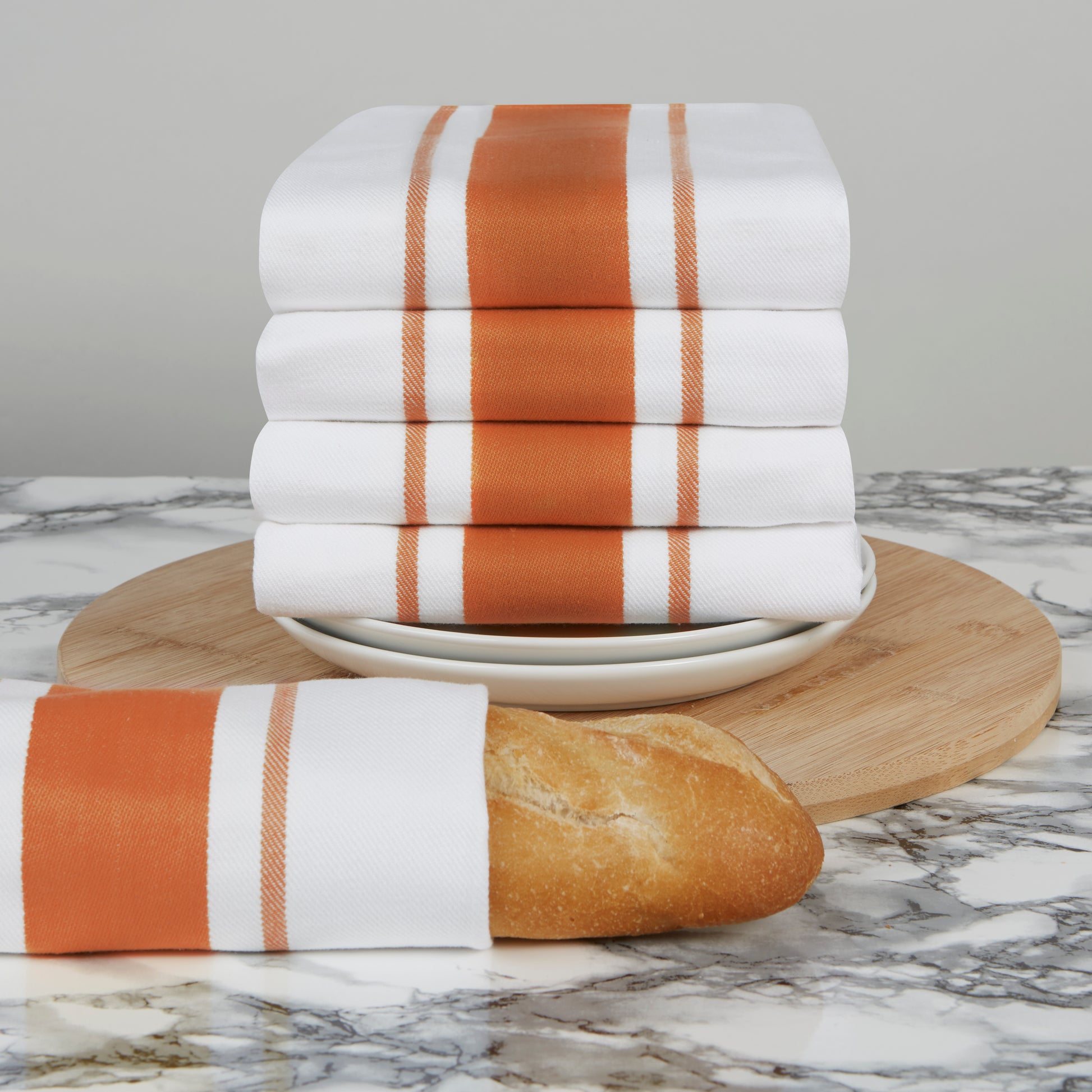 Set of 5 Striped Thick Cotton Drill Tea Towels in Nine Colours - Sticky Toffee Store