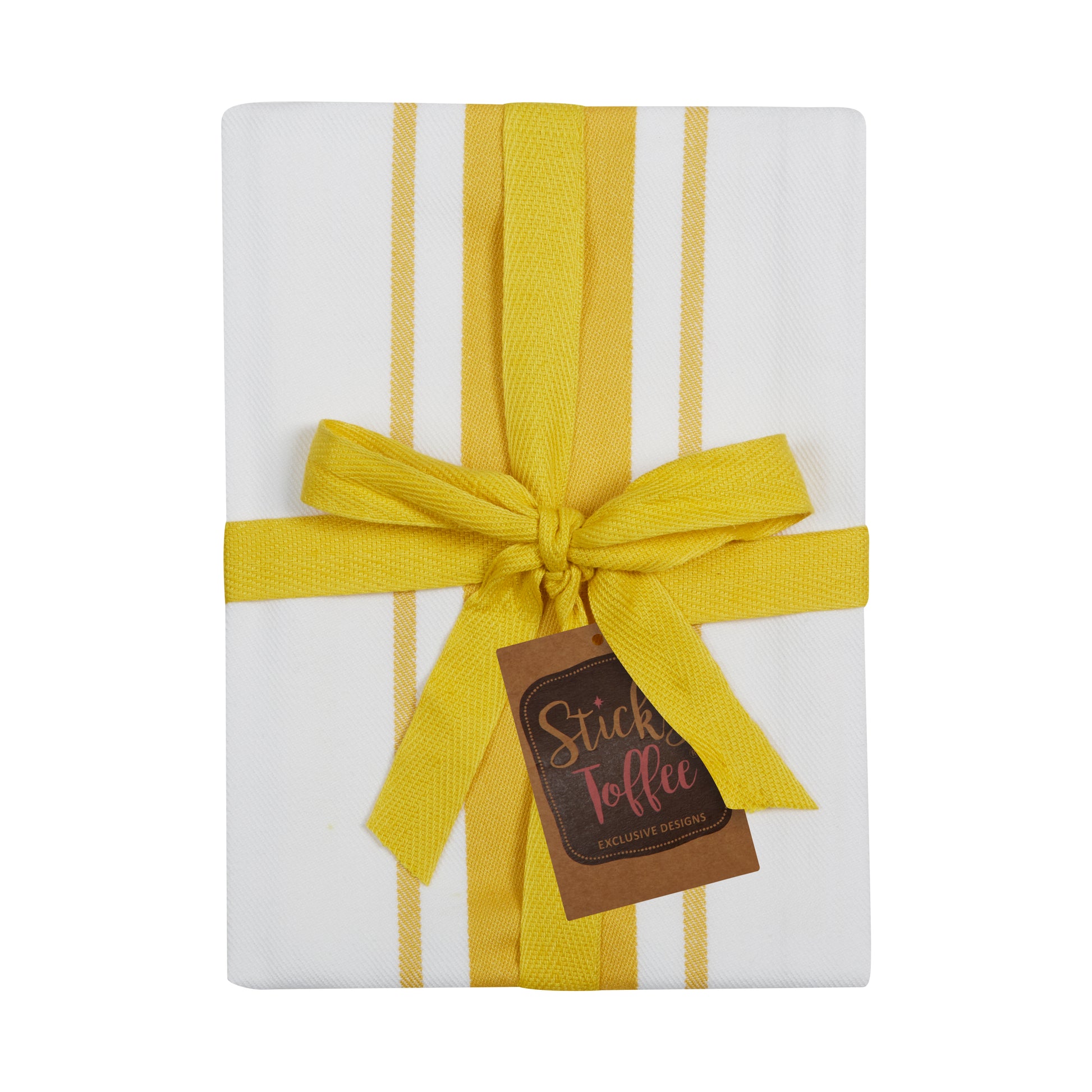 Set of 5 Striped Thick Cotton Drill Tea Towels in Nine Colours - Sticky Toffee Store