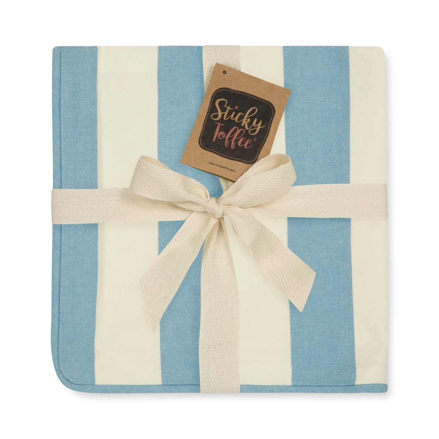 Set of 2 Woven Striped Cotton Cushion Covers in Three Colours - Cornwall Chic - Sticky Toffee Store