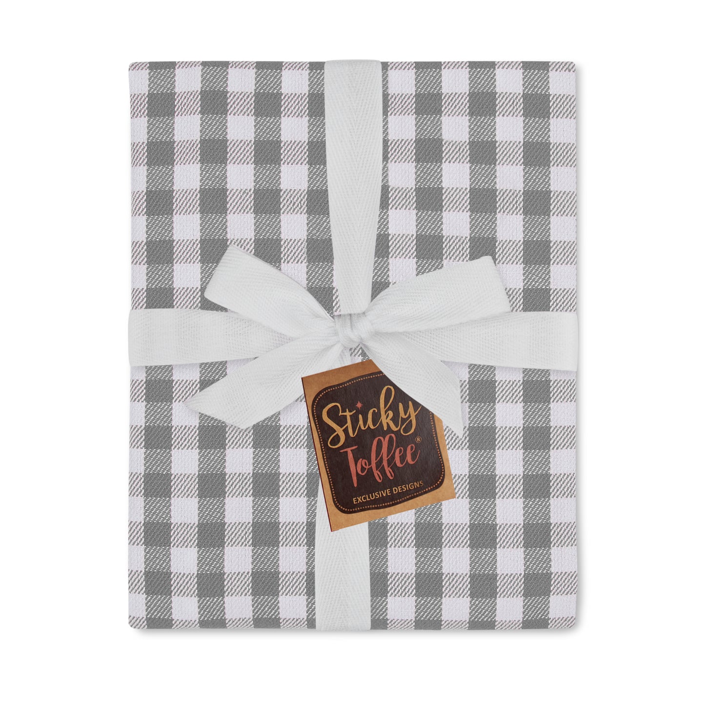 Set of 5 Thick Woven Mini Gingham Check Thick Cotton Tea Towels in Three Colours - Cornwall Chic - Sticky Toffee Store