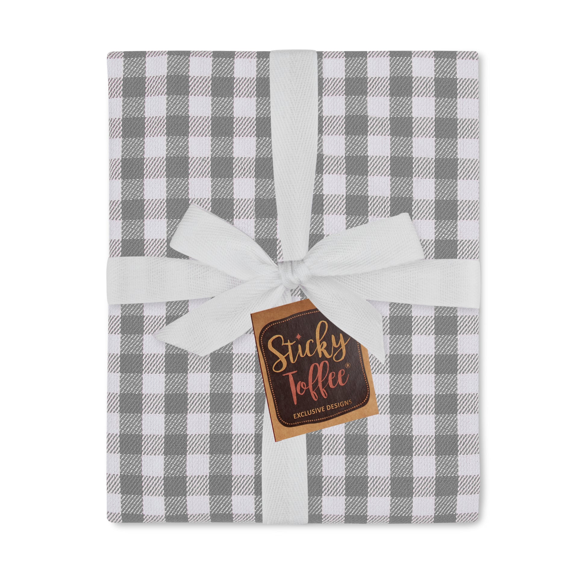 Set of 5 Thick Woven Mini Gingham Check Thick Cotton Tea Towels in Three Colours - Cornwall Chic - Sticky Toffee Store