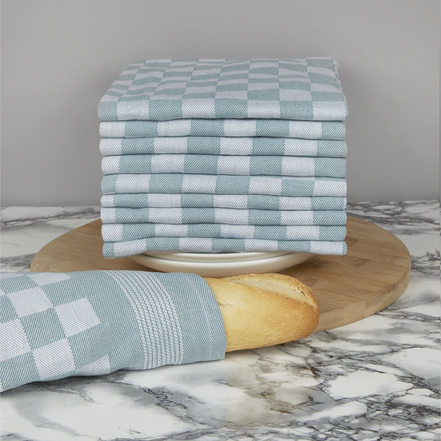 Set of 6 Woven Textured Check Tea Towels in Nine Colours - Sticky Toffee Store