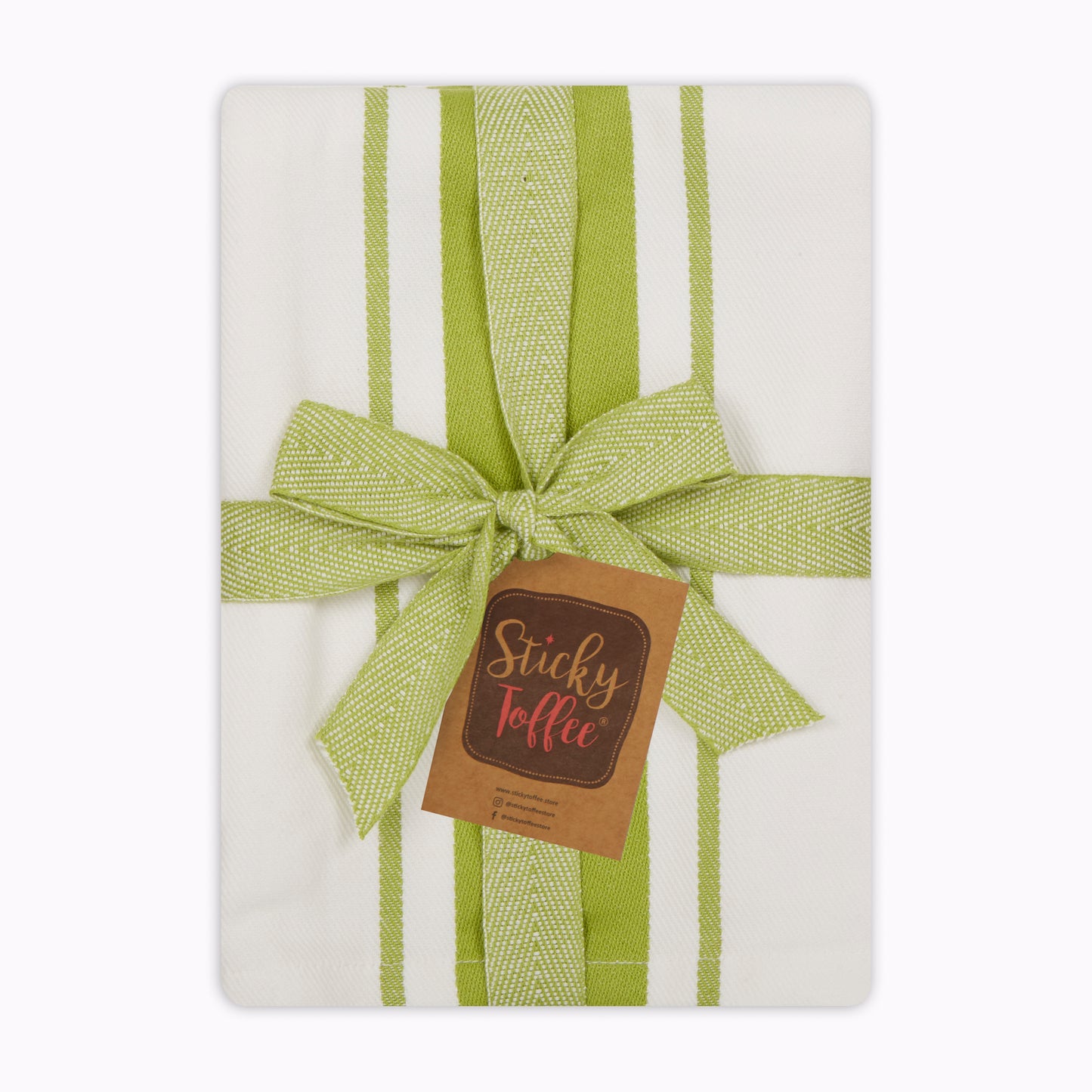 Set of 5 Striped Thick Cotton Drill Tea Towels in Ten Colours