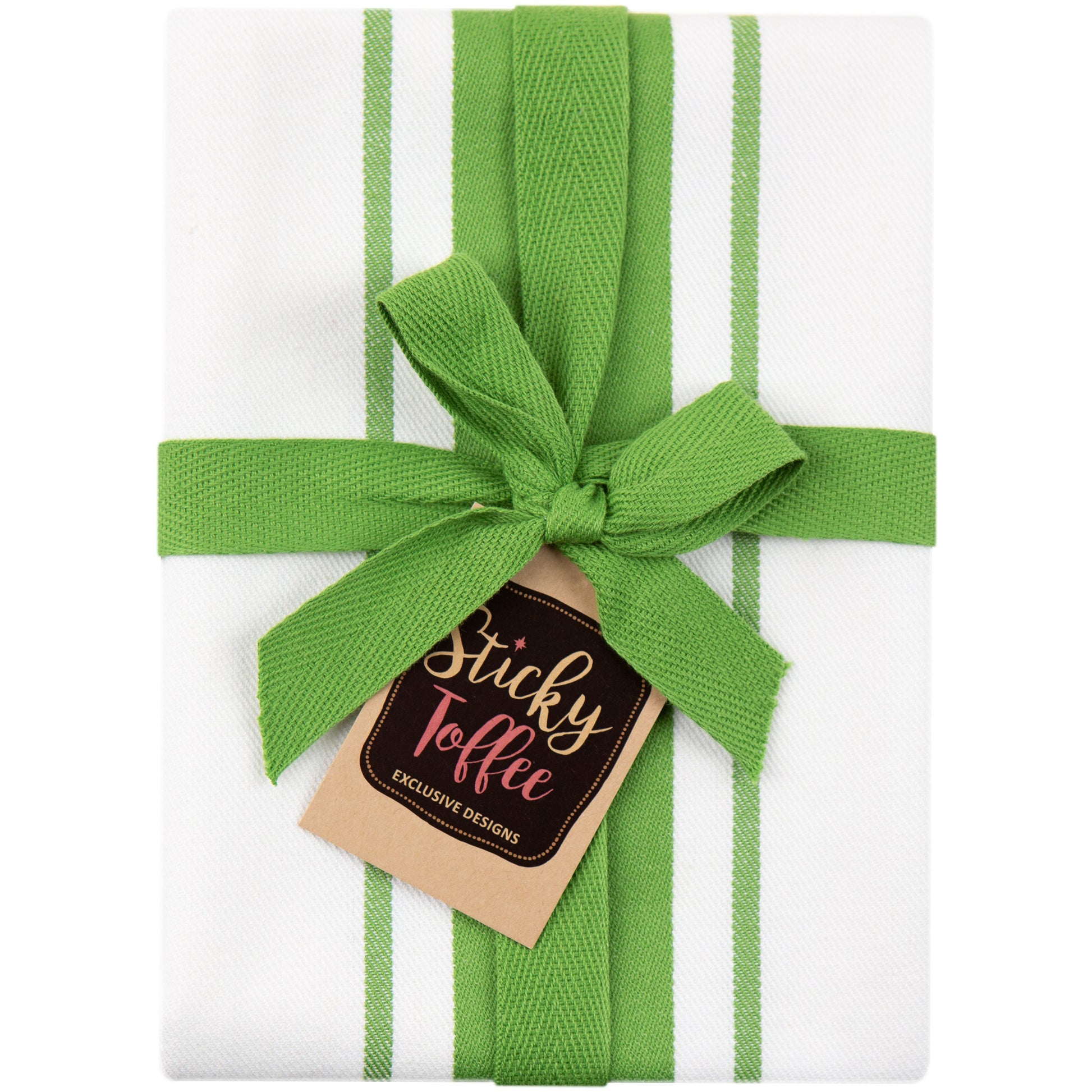 Set of 5 Striped Thick Cotton Drill Tea Towels in Nine Colours - Sticky Toffee Store