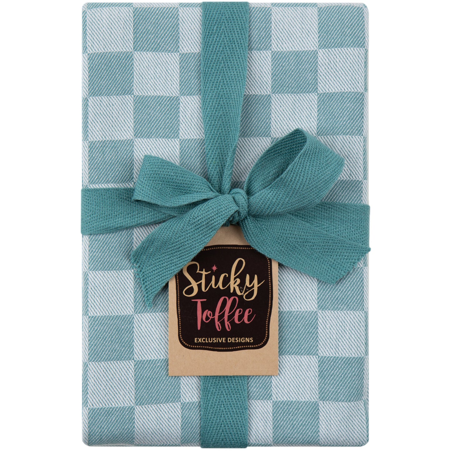 Set of 6 Woven Textured Check Tea Towels in Nine Colours - Sticky Toffee Store