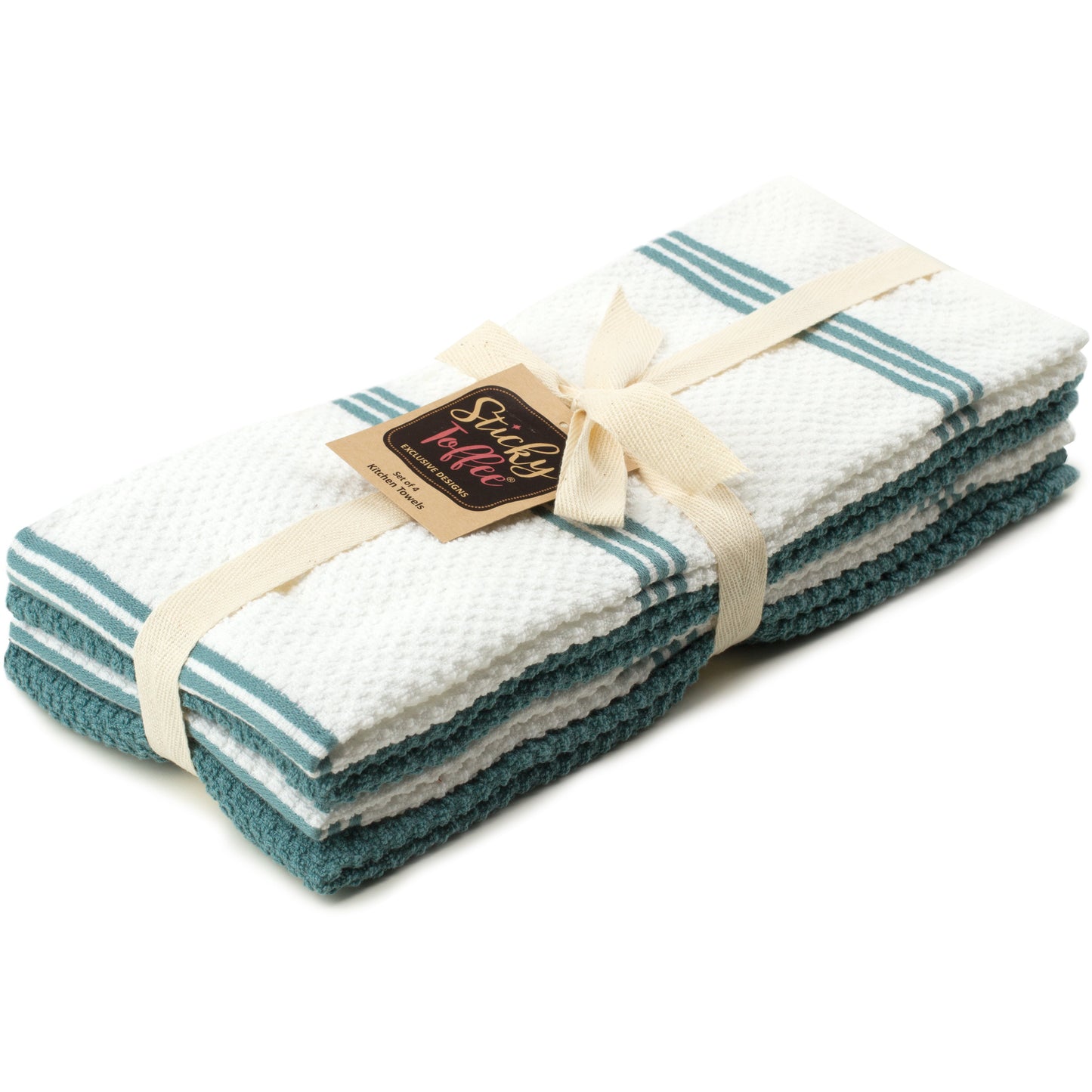 Set of 4 Cotton Terry Tea Towels available in Eight Colours - Sticky Toffee Store