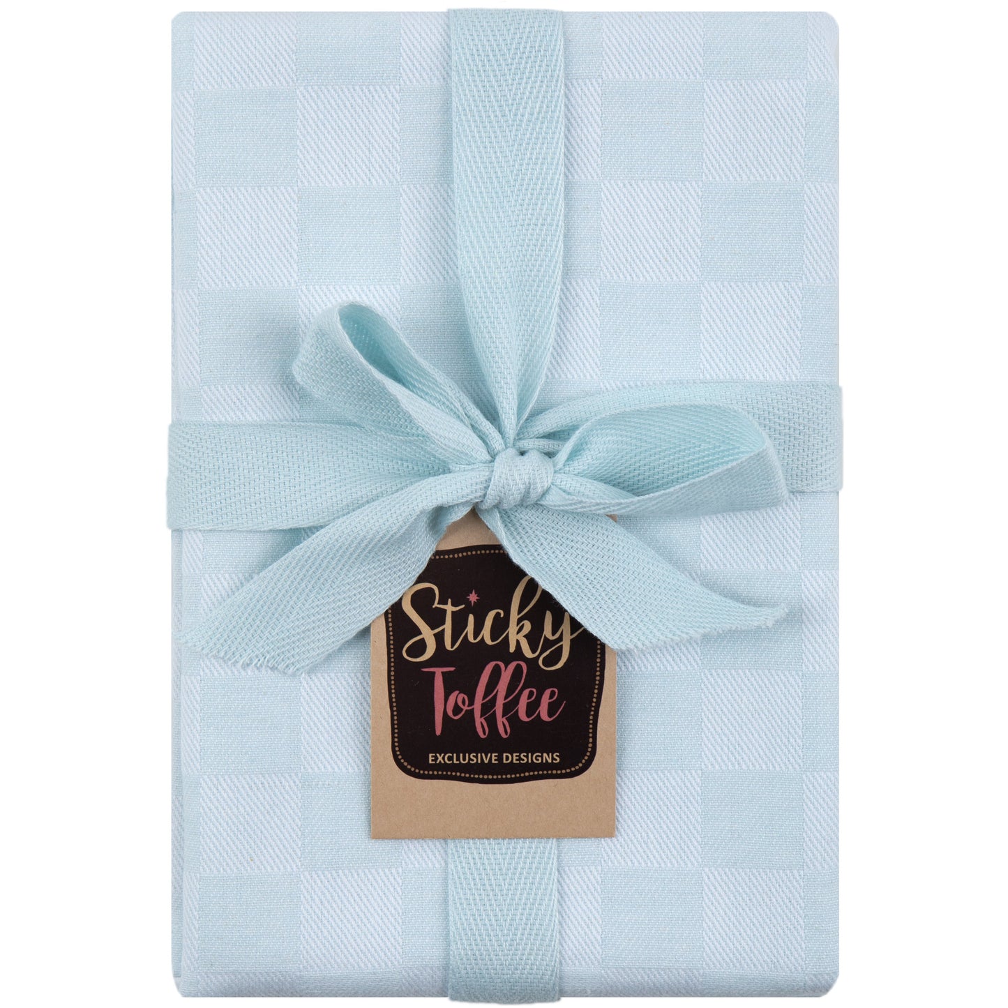 Set of 6 Woven Textured Check Tea Towels in Nine Colours - Sticky Toffee Store