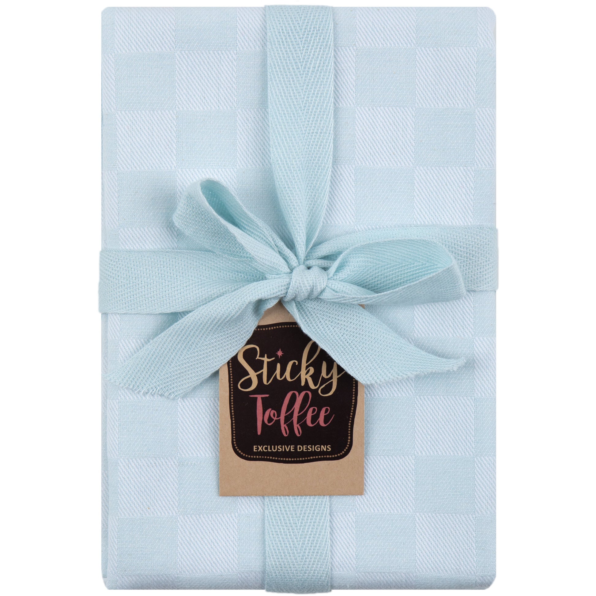 Set of 6 Woven Textured Check Tea Towels in Nine Colours - Sticky Toffee Store