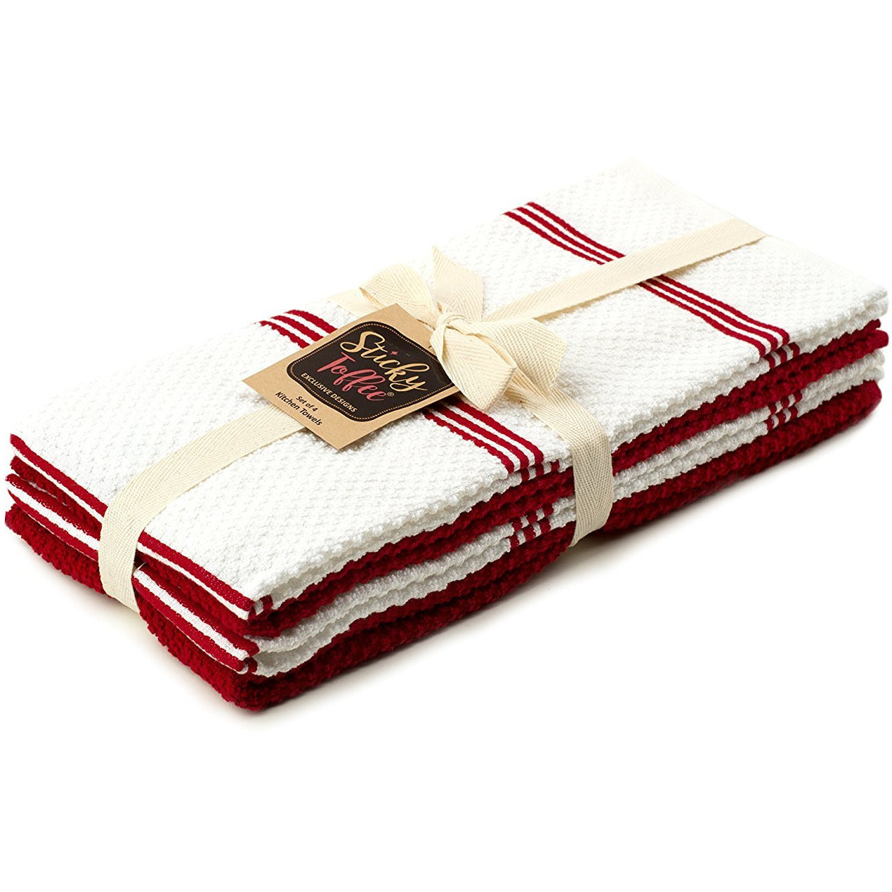 Set of 4 Cotton Terry Tea Towels available in Eight Colours - Sticky Toffee Store