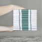 Large Set of 12 Striped Cotton Drill Tea Towels in Five Colours - Sticky Toffee Store