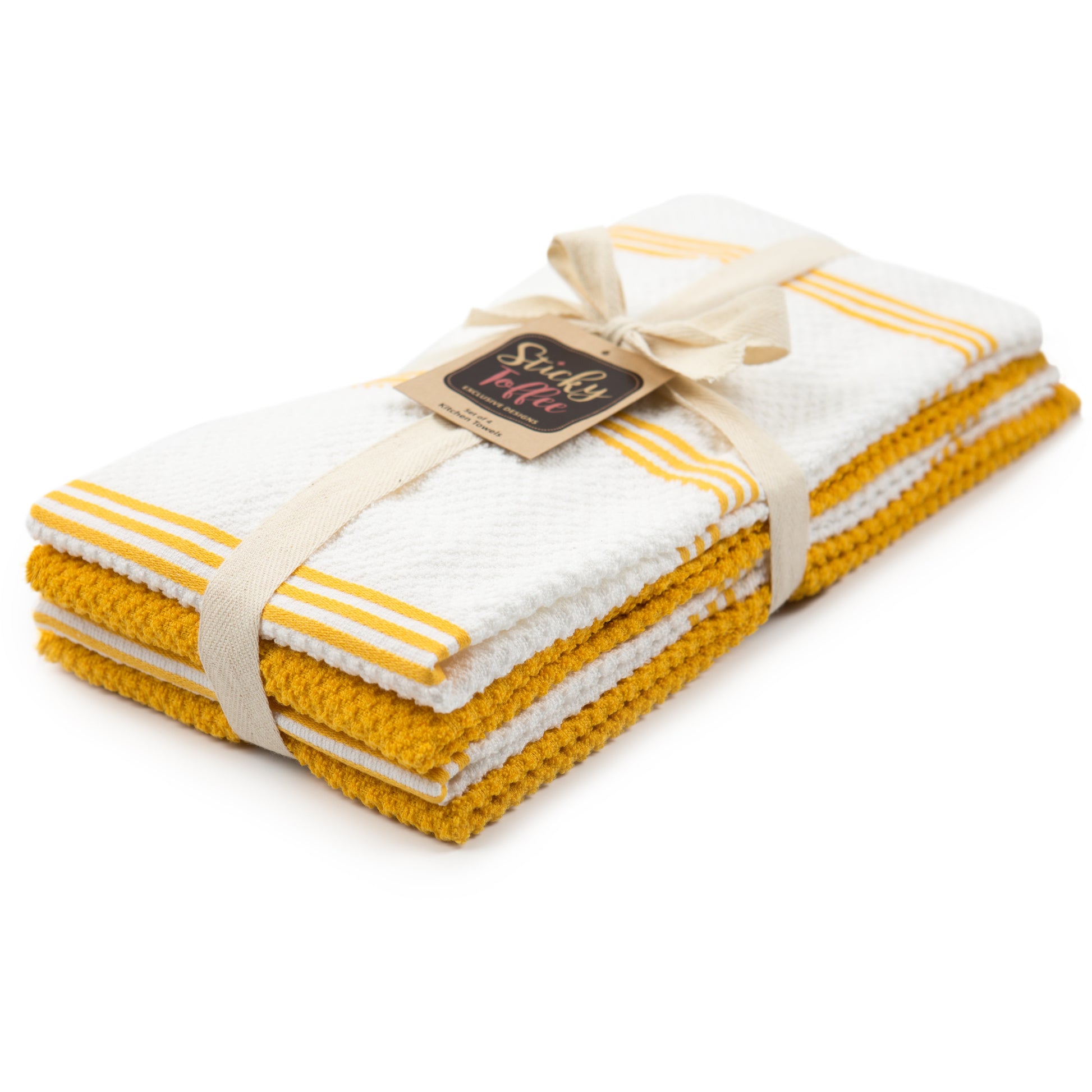 Sticky Toffee Mixed Pack Kitchen Dish Towels, 4 Pack, 28 x 16