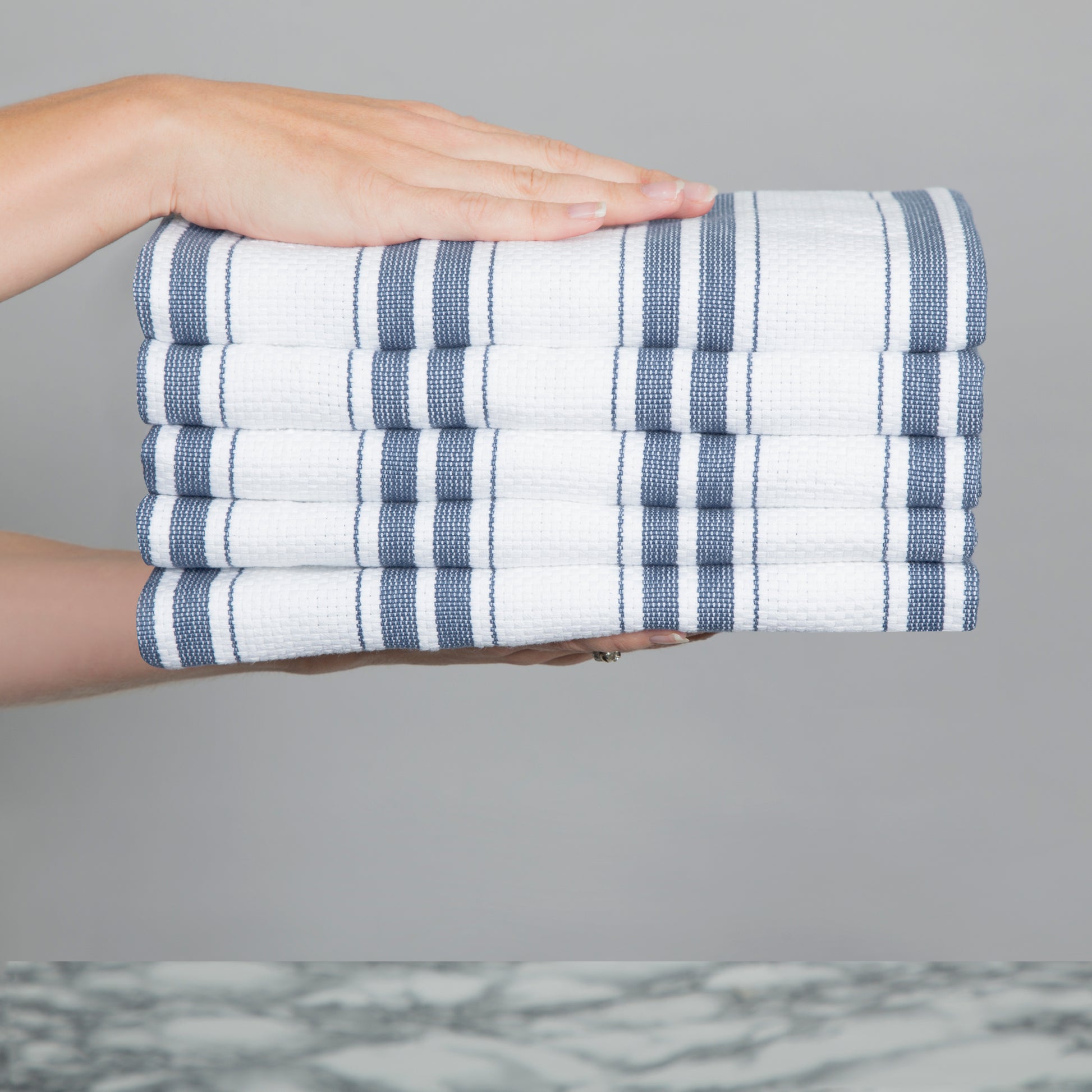 Sky Blue And White Stripe Tea Towels | Striped Cotton Tea Towels