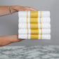 Set of 5 Striped Thick Cotton Drill Tea Towels in Nine Colours - Sticky Toffee Store