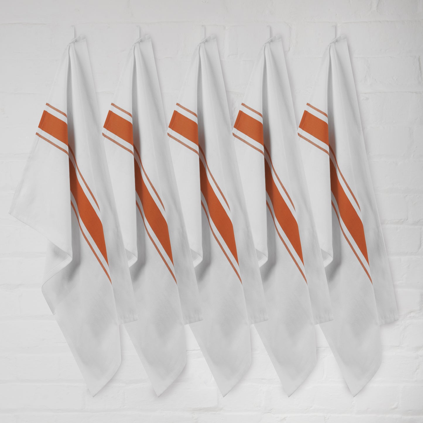 Set of 5 Striped Thick Cotton Drill Tea Towels in Nine Colours - Sticky Toffee Store
