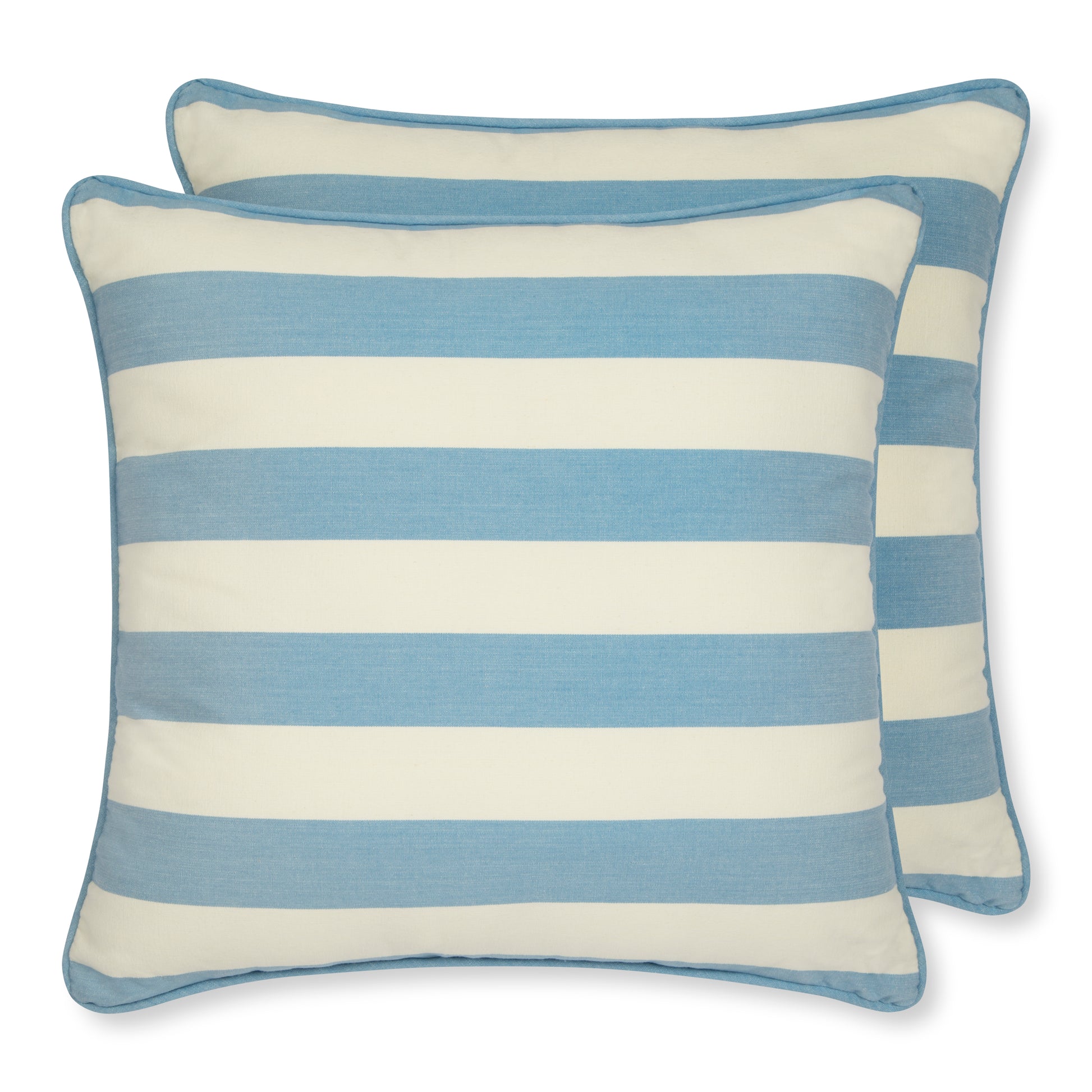 Set of 2 Woven Striped Cotton Cushion Covers in Three Colours - Cornwall Chic - Sticky Toffee Store