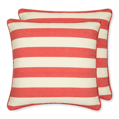 Set of 2 Woven Striped Cotton Cushion Covers in Three Colours - Cornwall Chic - Sticky Toffee Store