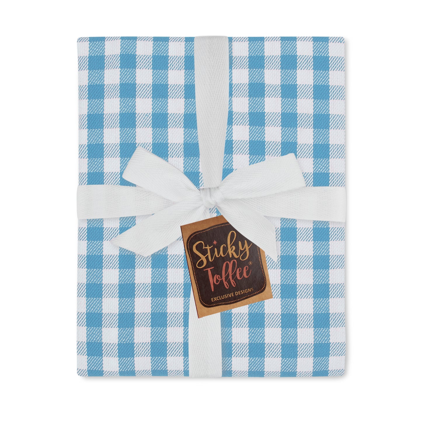 Set of 5 Thick Woven Mini Gingham Check Thick Cotton Tea Towels in Three Colours - Cornwall Chic - Sticky Toffee Store