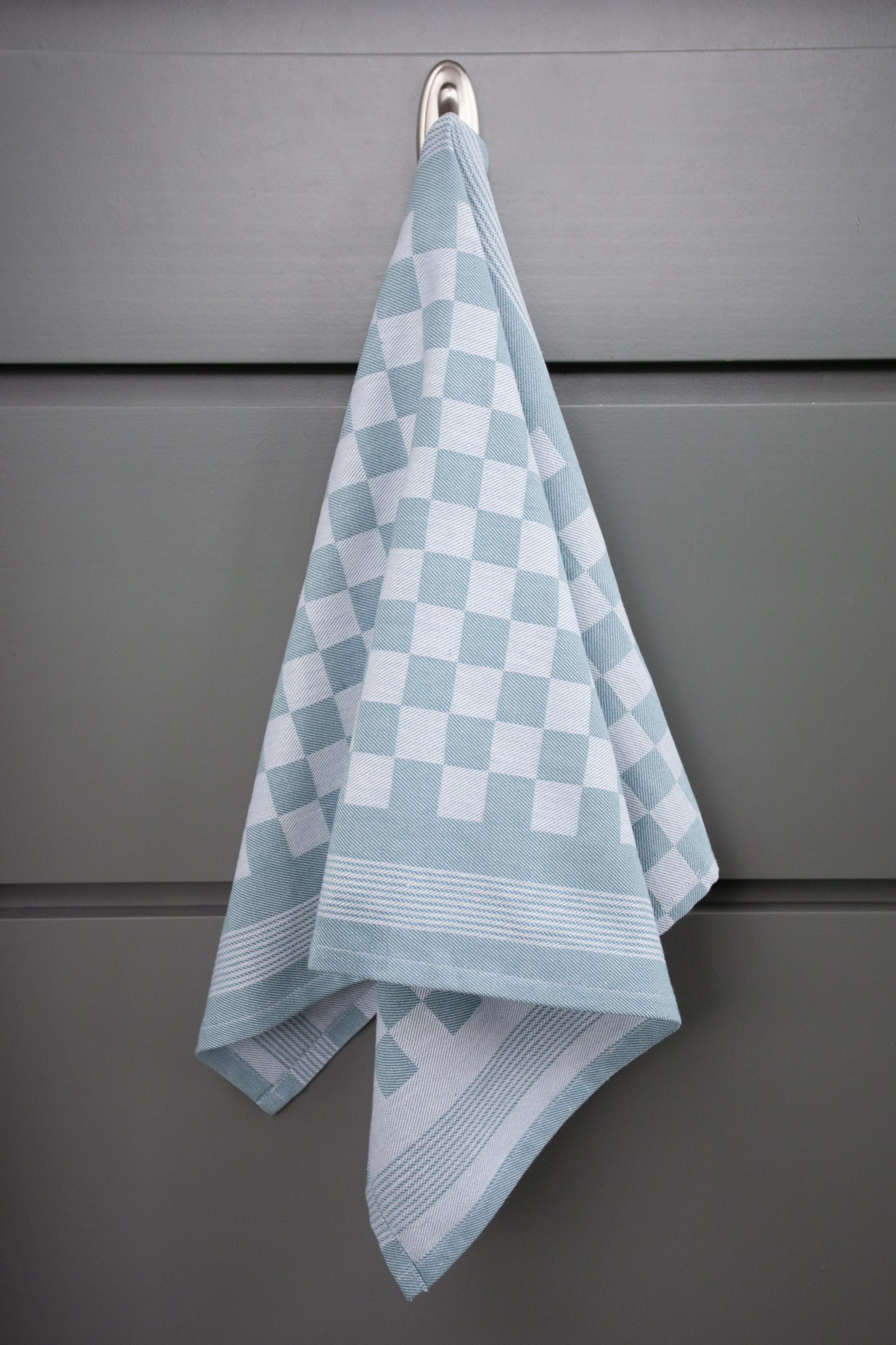 Set of 6 Woven Textured Check Tea Towels in Six Colours