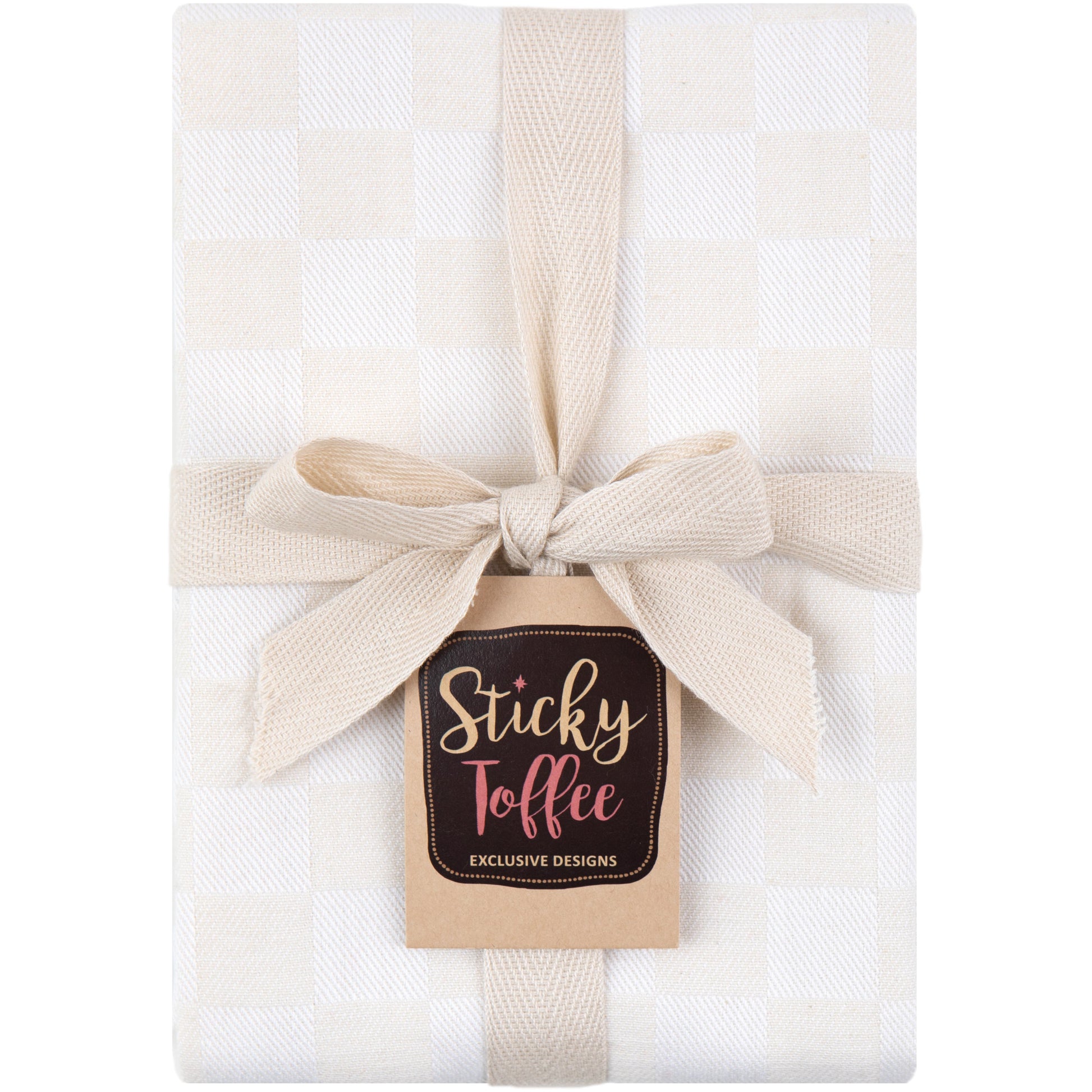 Set of 6 Woven Textured Check Tea Towels in Nine Colours - Sticky Toffee Store
