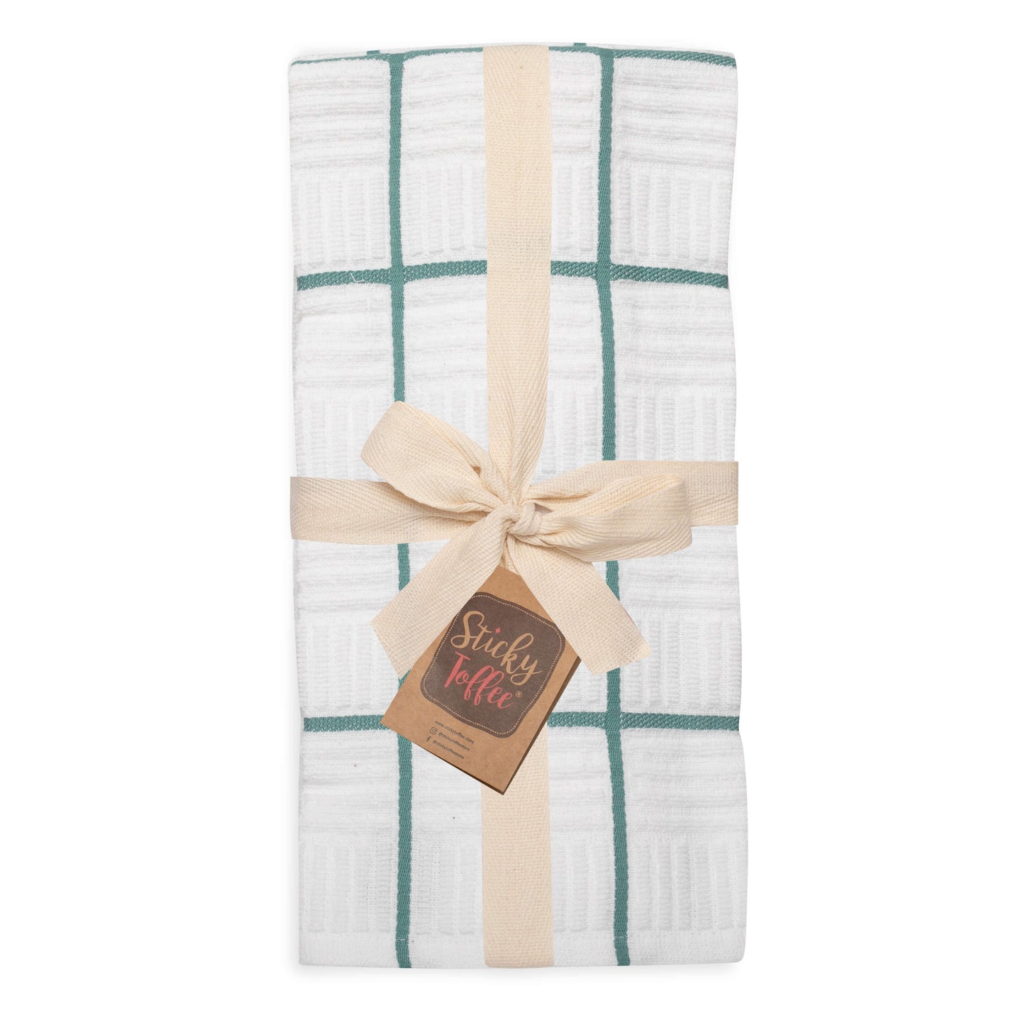 Set of 5 Window Pane Cotton Terry Tea Towels available in Four Colours - Sticky Toffee Store